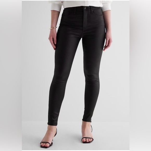 Express Denim - NWT Express Coated Skinny Jean: Black Sz 8R